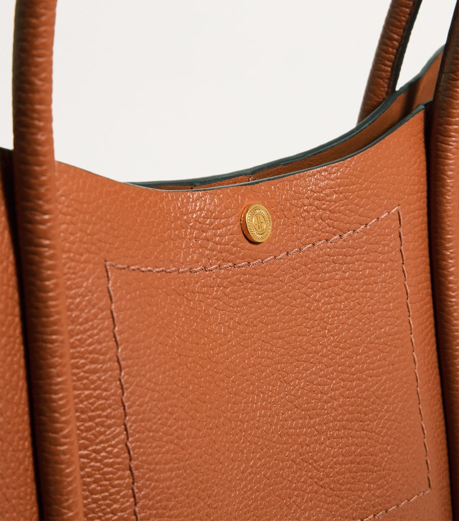 Tan Leather Rope Tote Bag