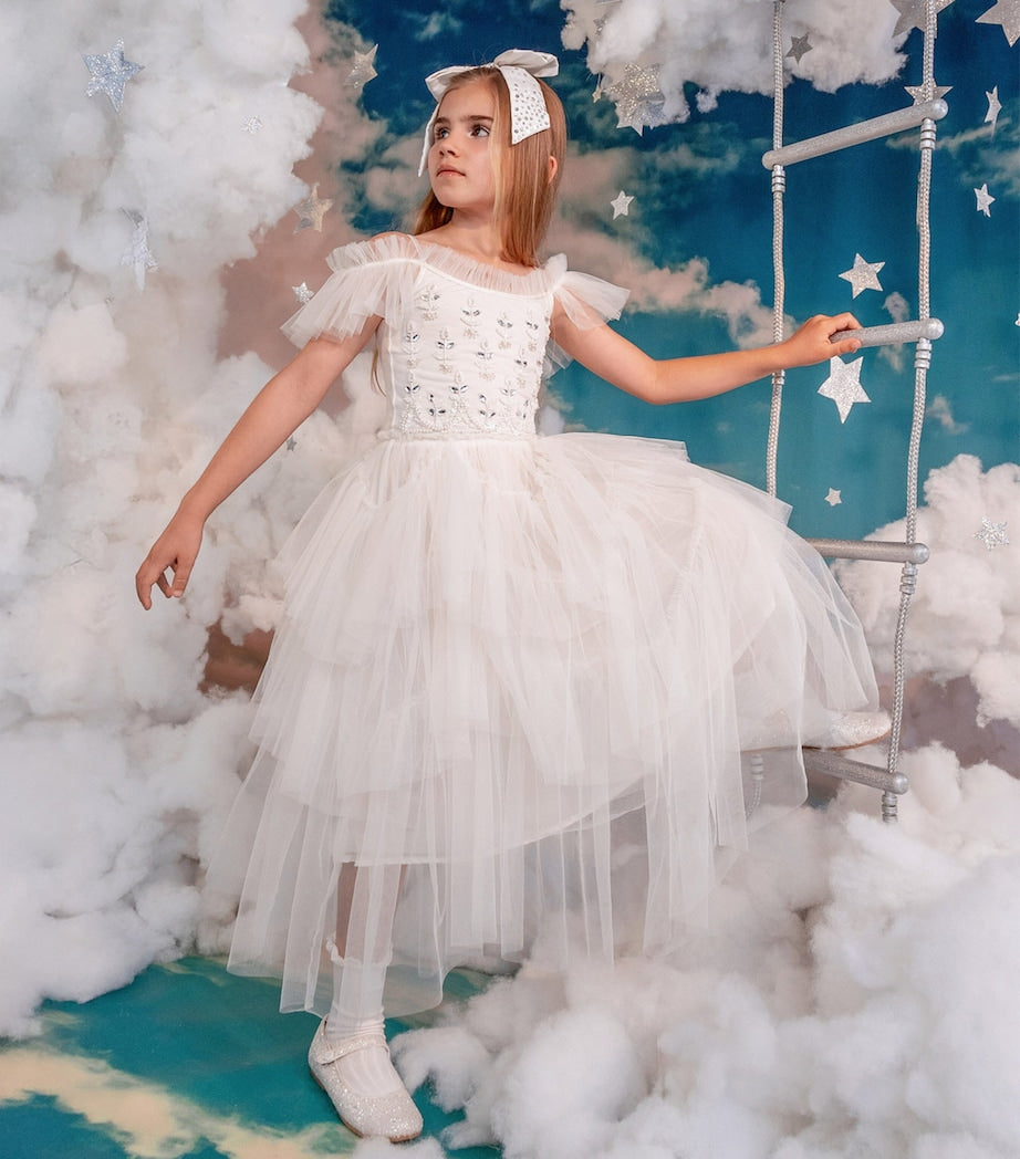 Tutu Du Monde Ivory Tulle Embellished Calliope Dress (12 Years)