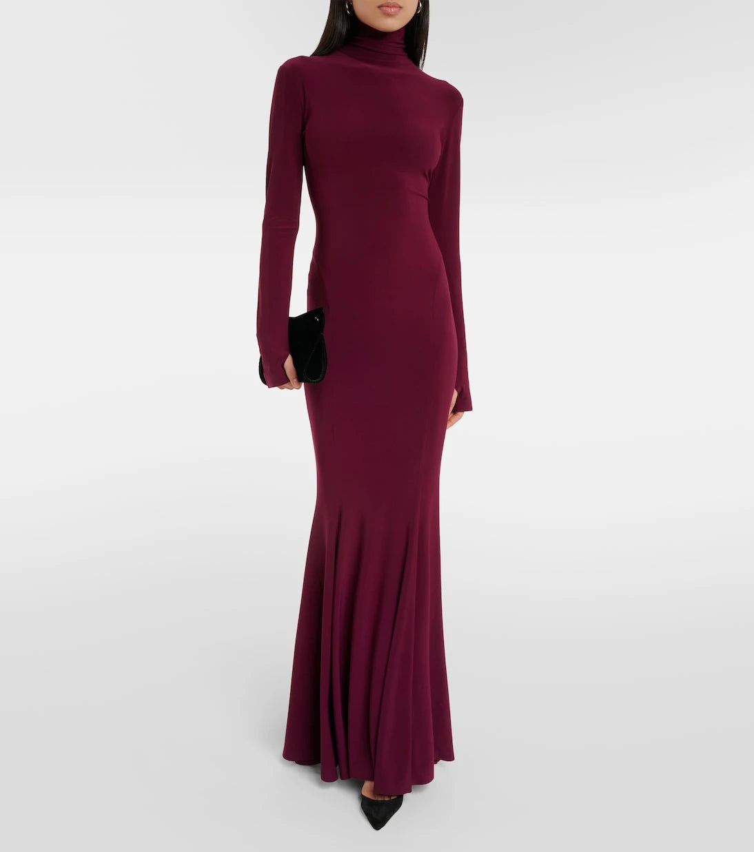 Norma Kamali - Turtleneck open-back gown