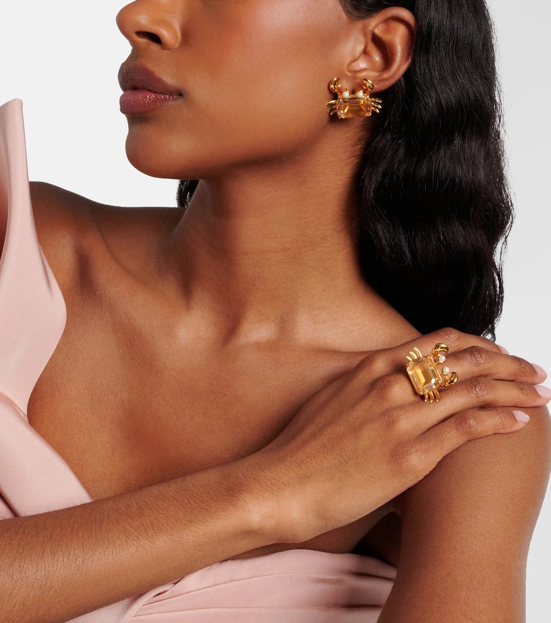 Oscar de la Renta - Crab embellished earrings