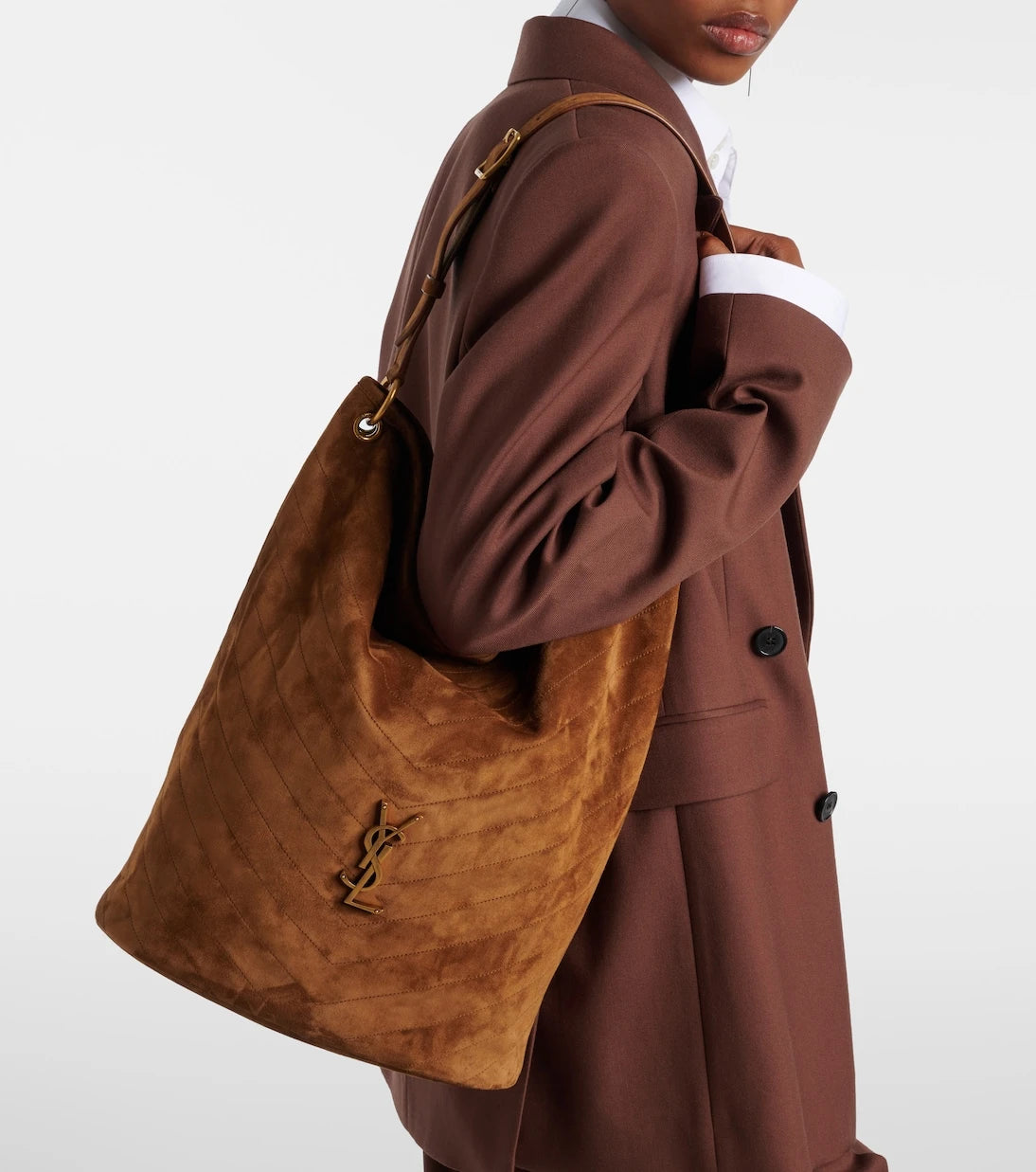 Saint Laurent - Niki Cassandre suede bucket bag