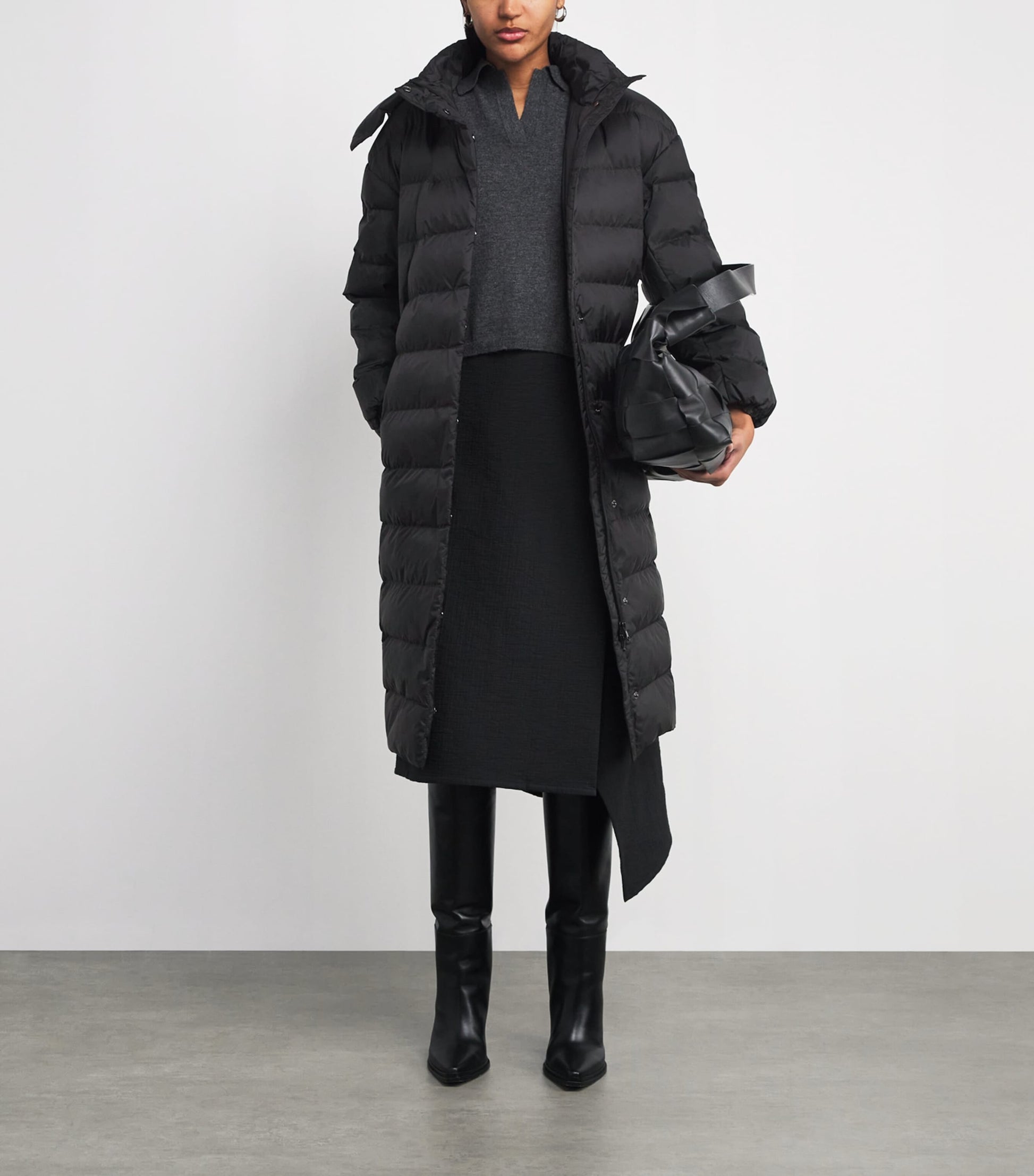 Black Quilted Carioca Puffer Coat