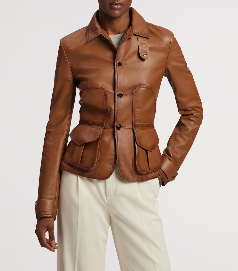 Ralph Lauren Collection Beige Lambskin Naylor Jacket