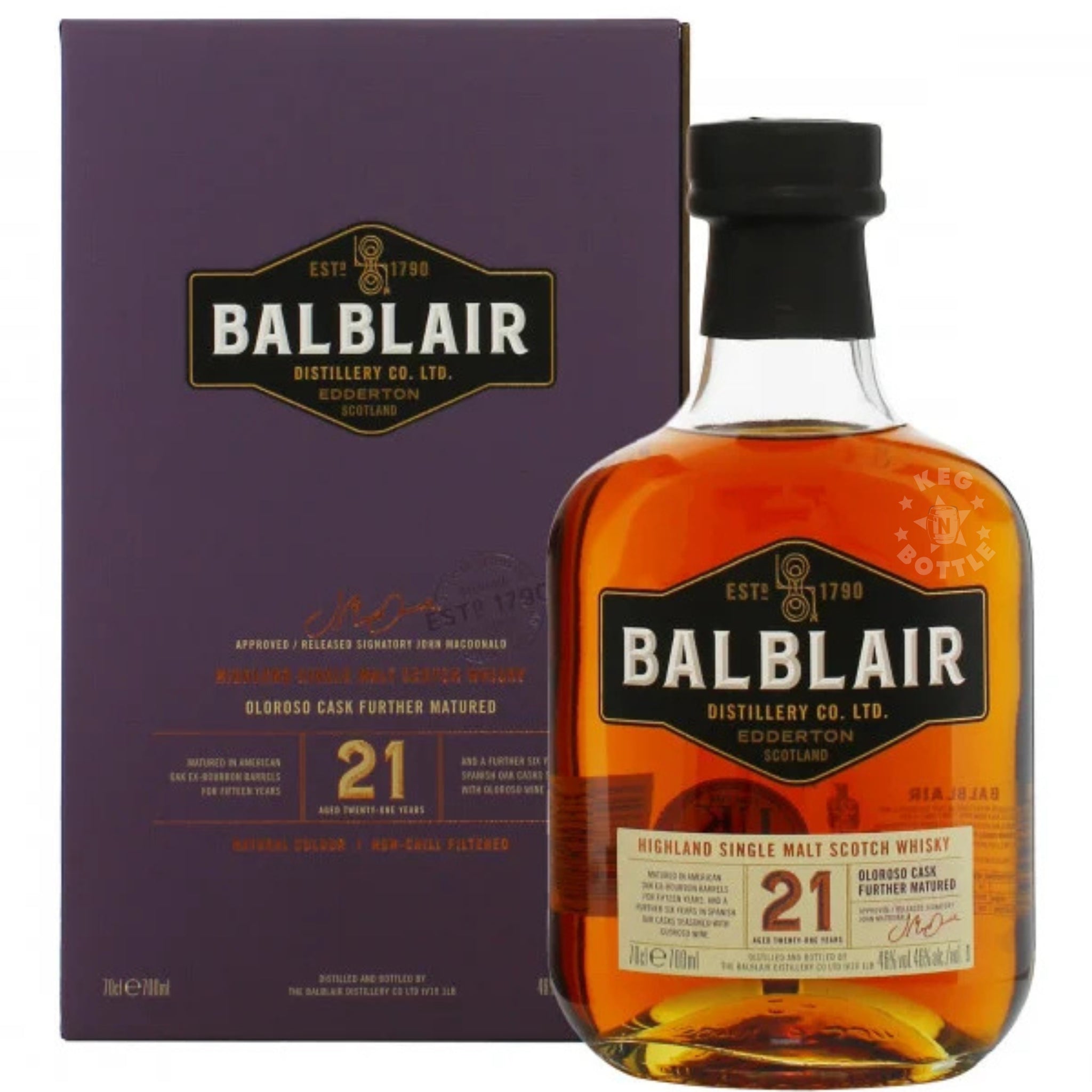 Balblair 21 Year Single Malt Scotch Whiskey (700 ml)