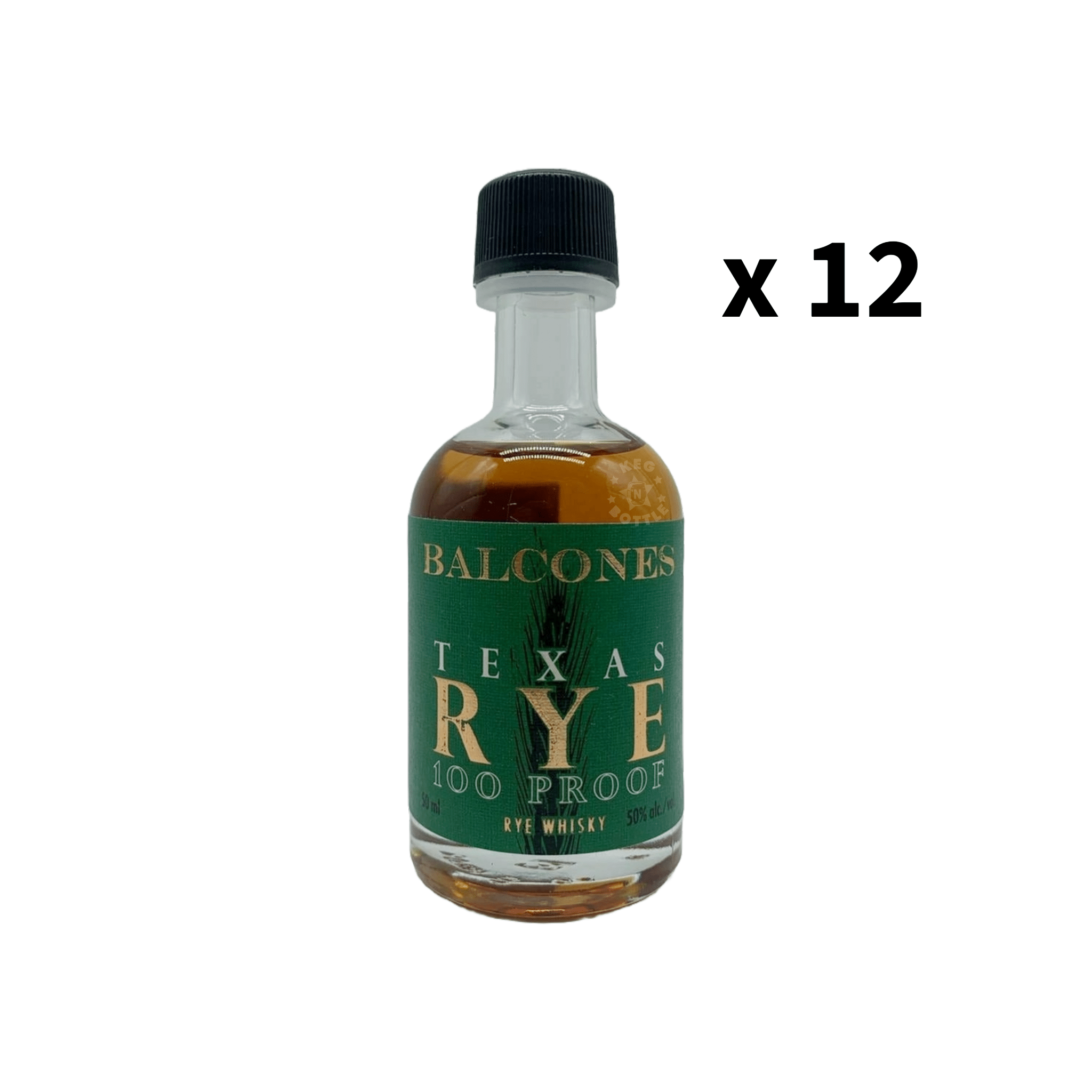 Balcones Texas Rye Whiskey 100 Proof Miniature (12 Pack)