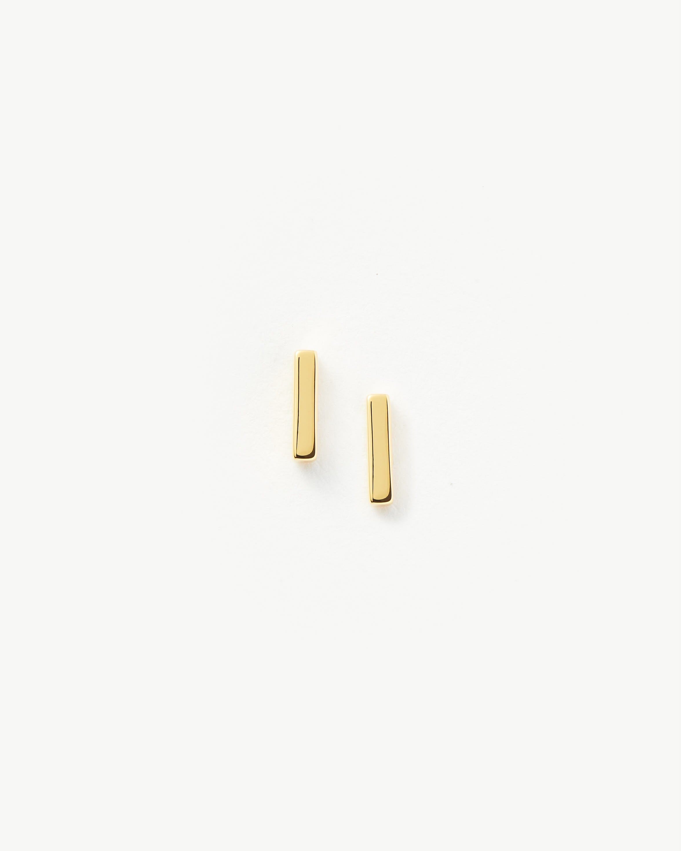 Bar Stud Earrings | 18ct Gold Plated Vermeil Earrings Missoma 