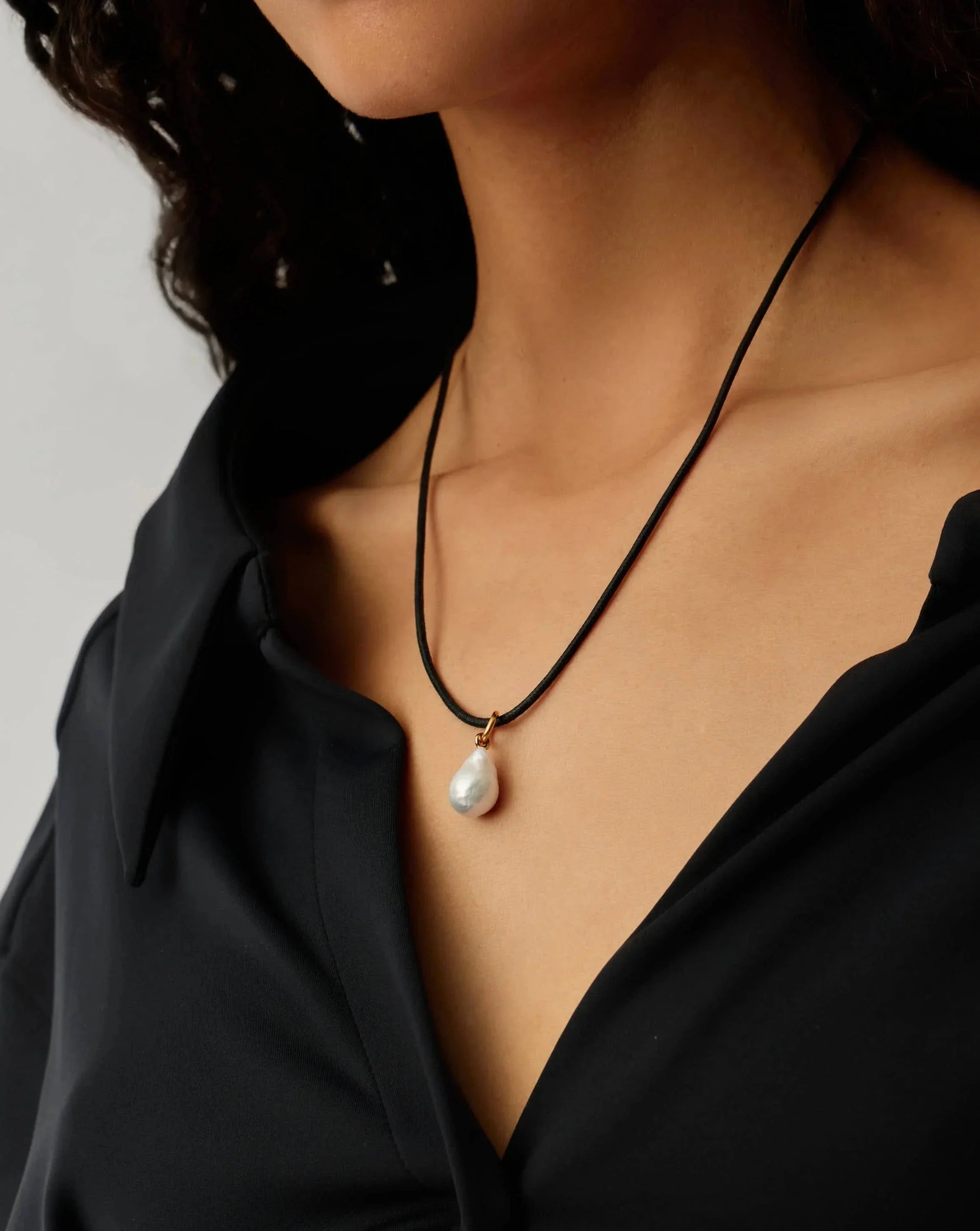 Baroque Pearl Cord Necklace | 18ct Gold Vermeil/Pearl Necklaces Missoma 