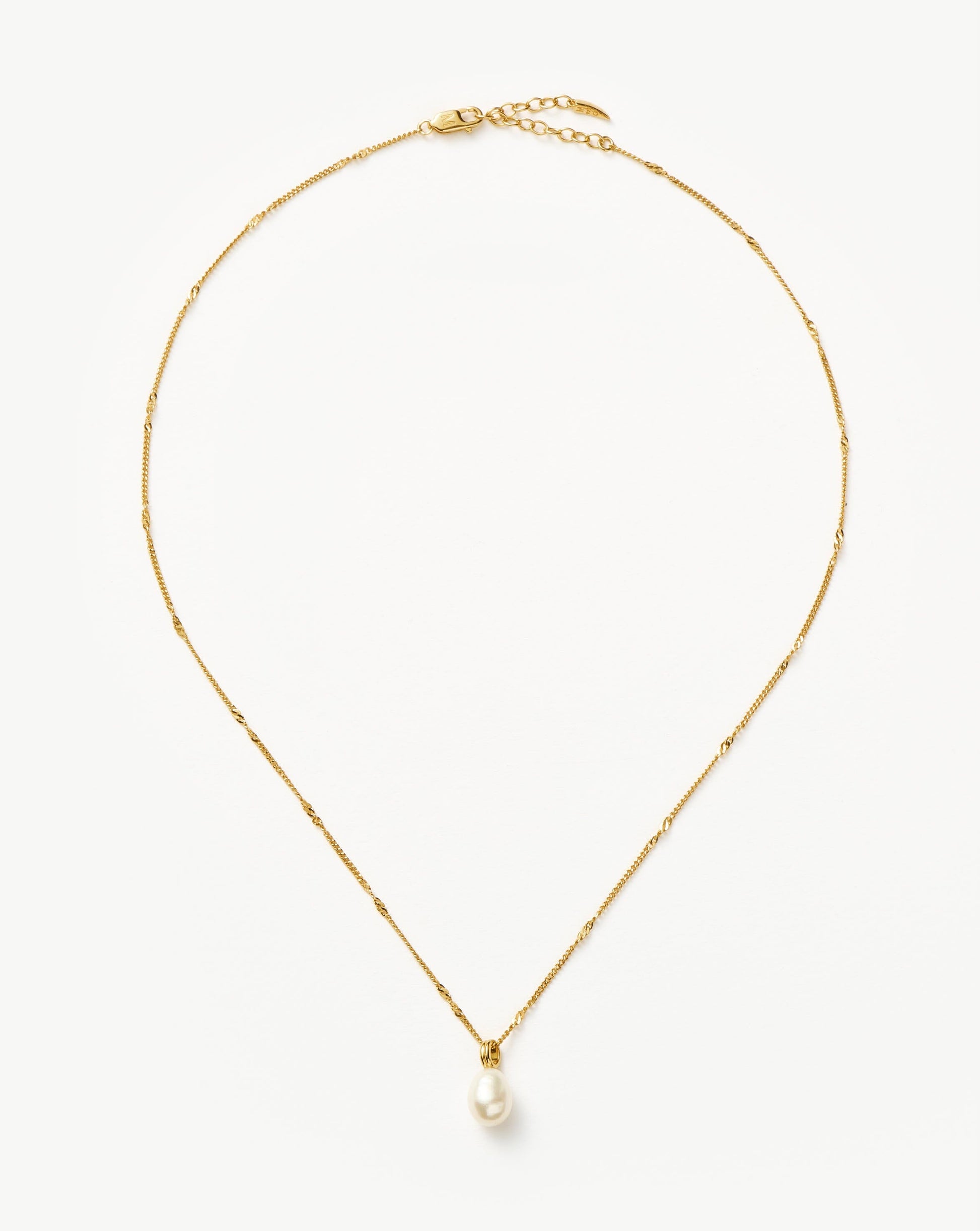 Baroque Pearl Twisted Chain Necklace | 18ct Gold Plated Vermeil/Pearl Necklaces Missoma 