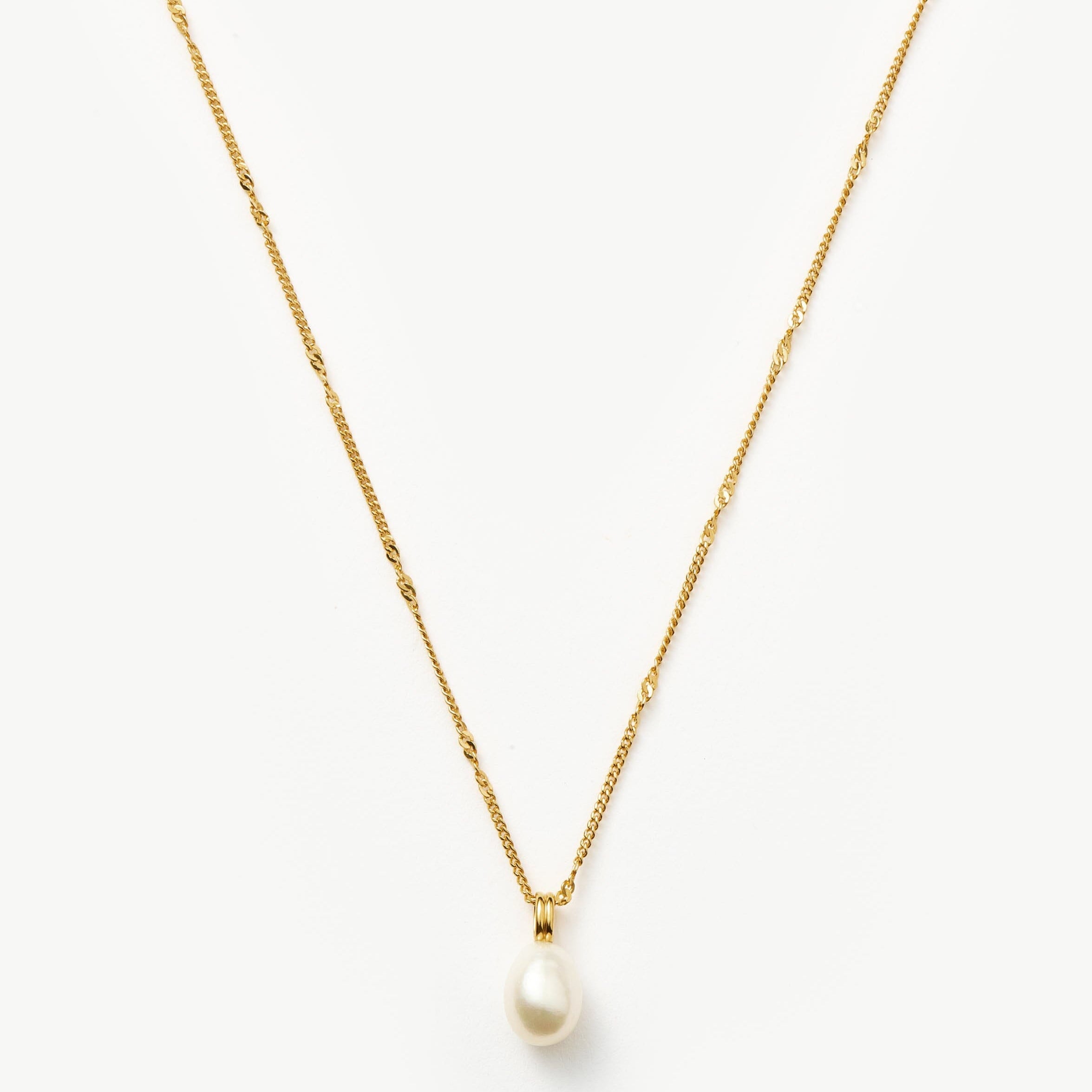 Baroque Pearl Twisted Chain Necklace | 18ct Gold Plated Vermeil/Pearl Necklaces Missoma 