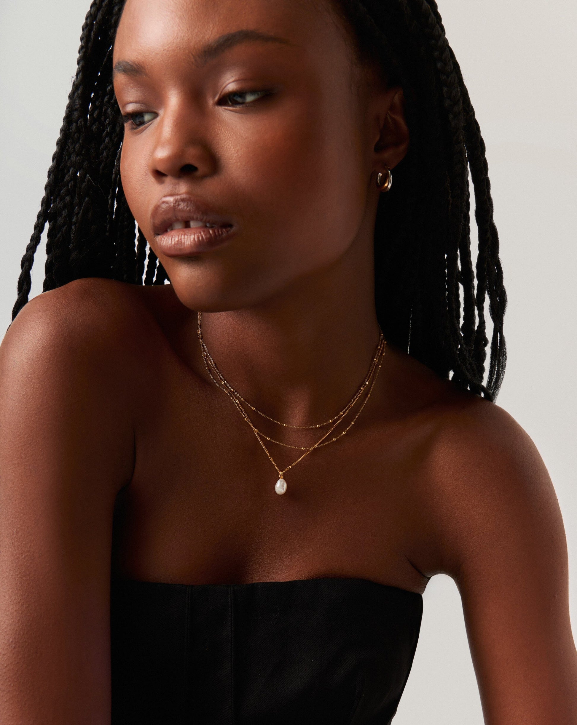 Baroque Pearl Twisted Chain Necklace | 18ct Gold Vermeil/Pearl Necklaces Missoma 