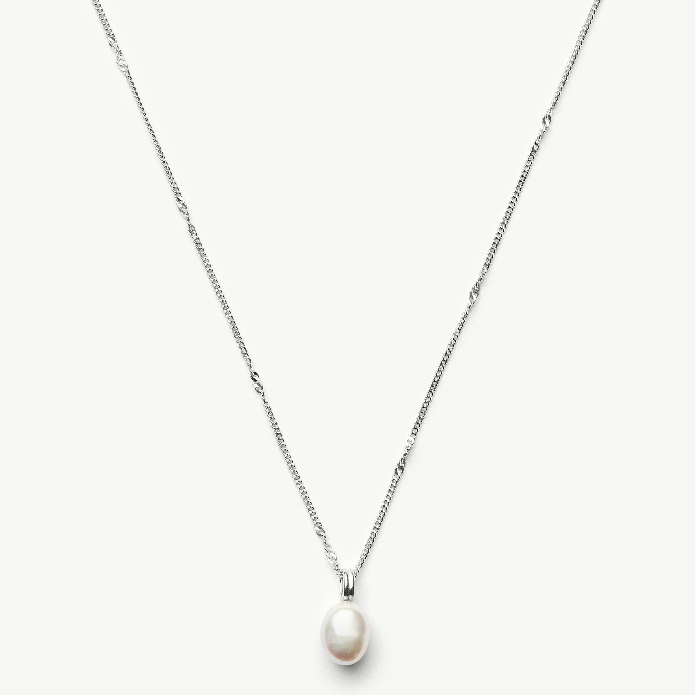 Baroque Pearl Twisted Chain Necklace | Sterling Silver/Freshwater Baroque Pearl Necklaces Missoma 