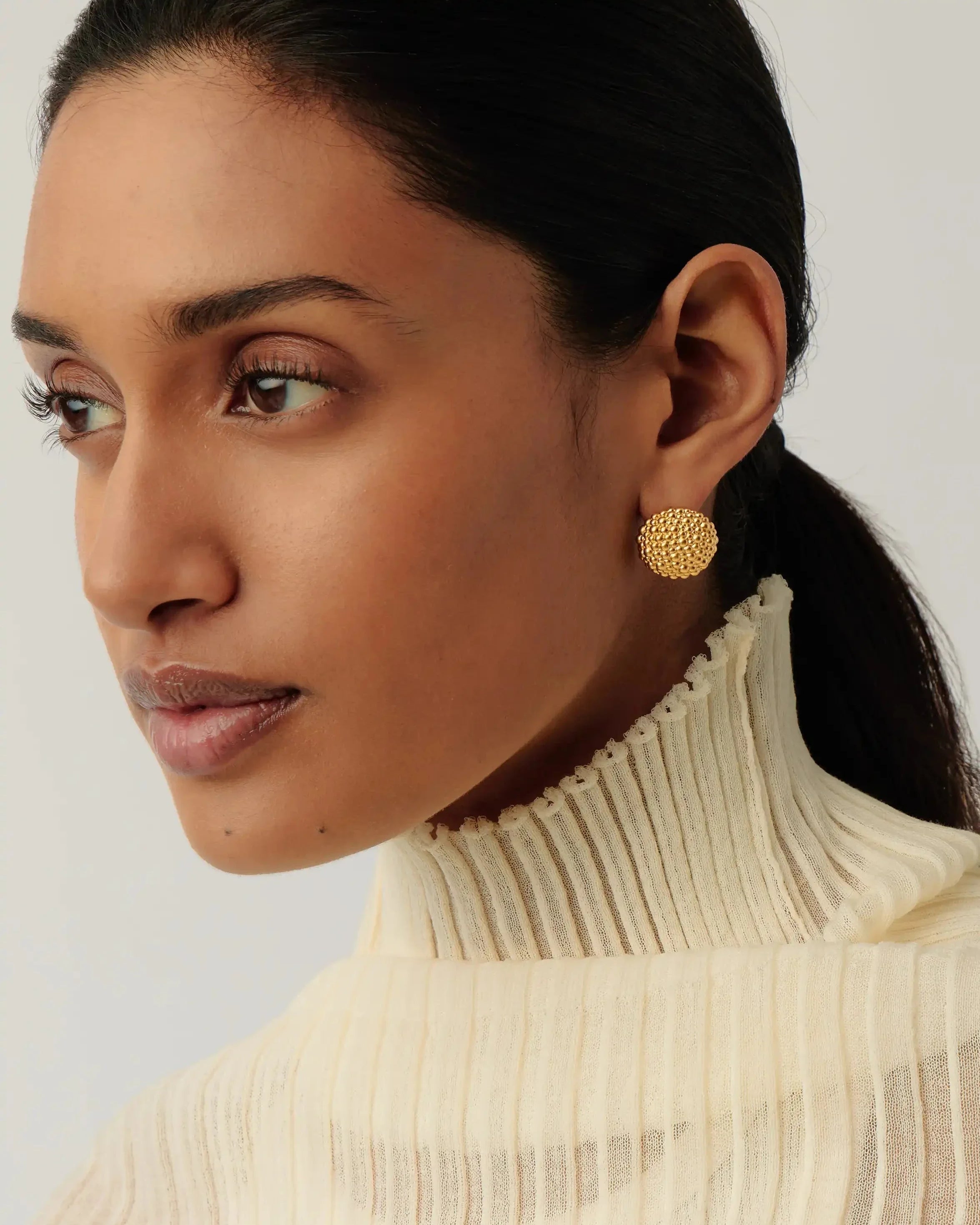 Baya Dome Stud Earrings | 18ct Gold Plated Earrings Missoma 