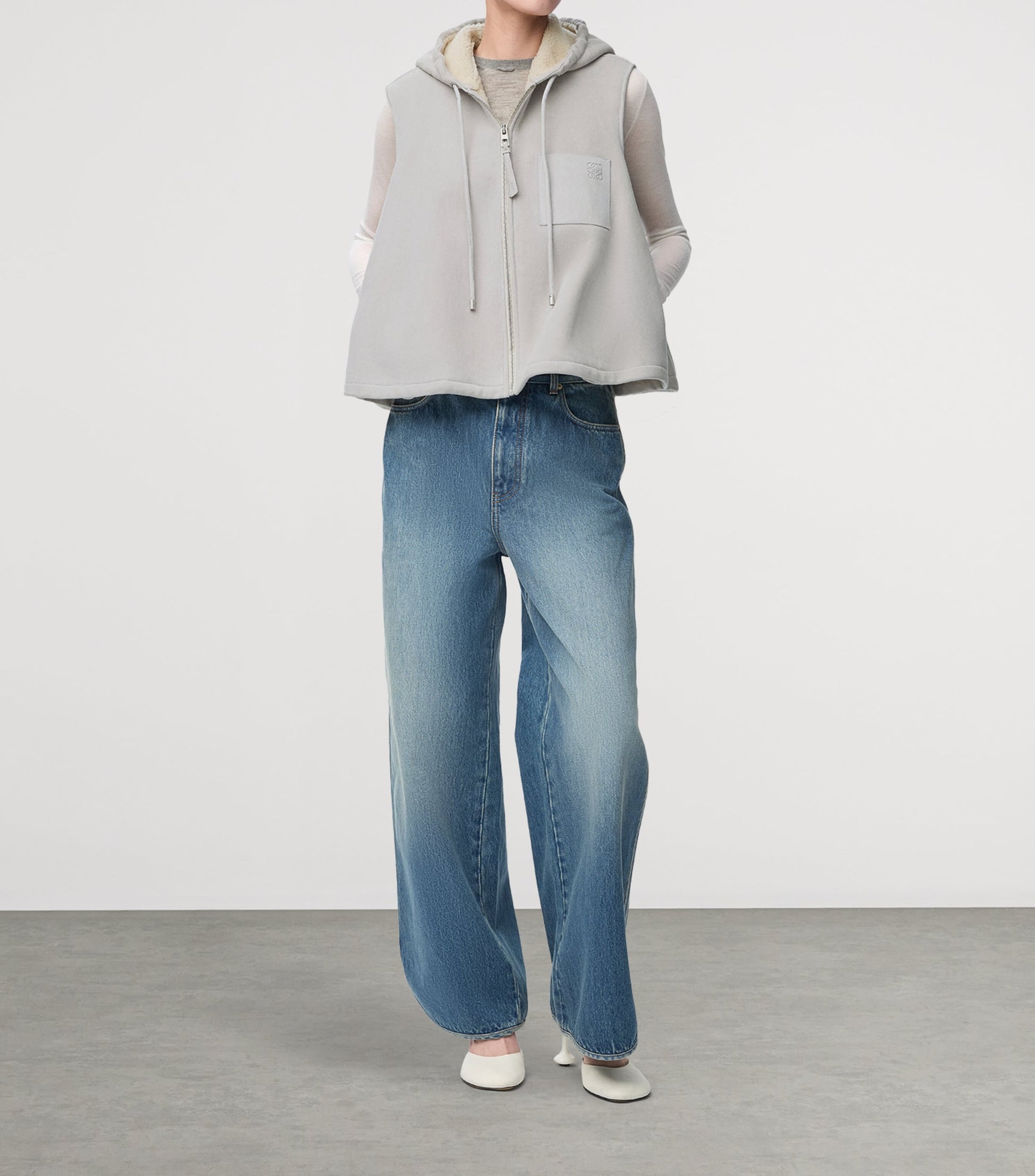 LOEWE Grey Lambskin Gilet