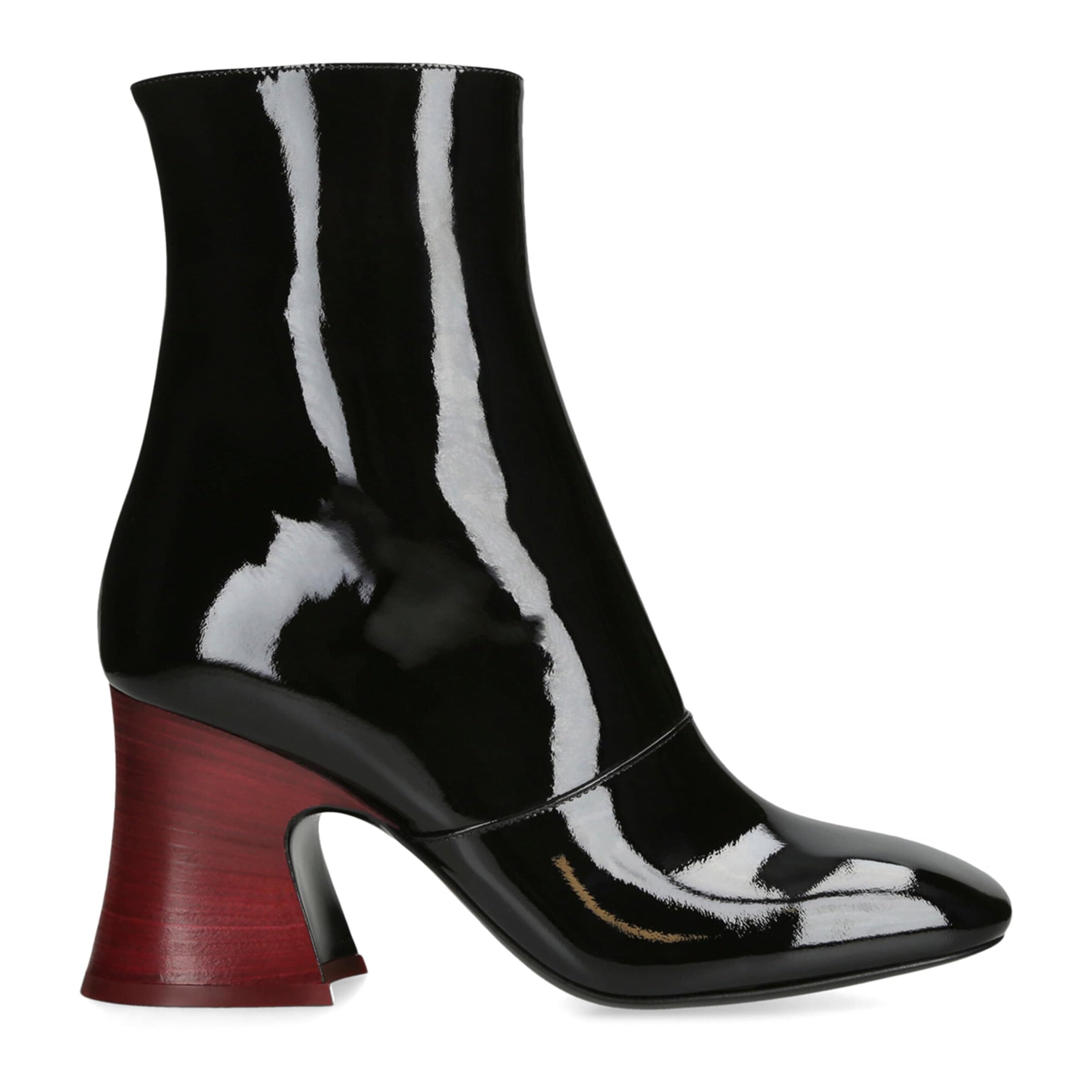 Chloé Patent Leather Janis Heeled Boots 85