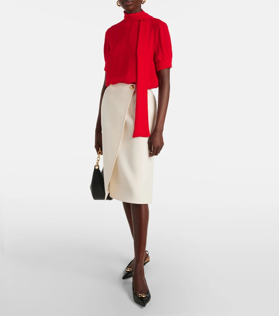 Valentino - Crepe Couture midi skirt