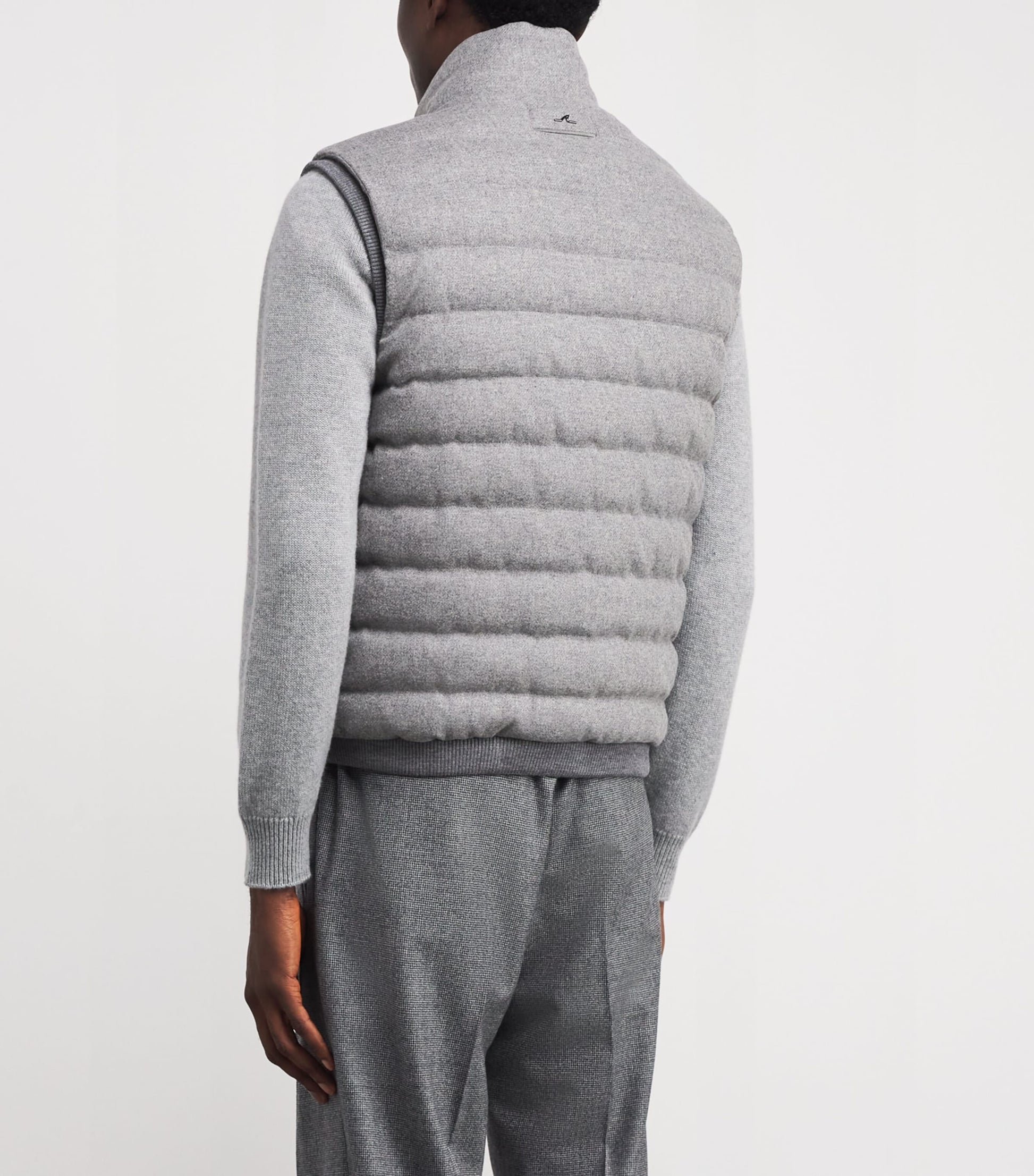 Paul & Shark Grey Wool-Cashmere Down Gilet