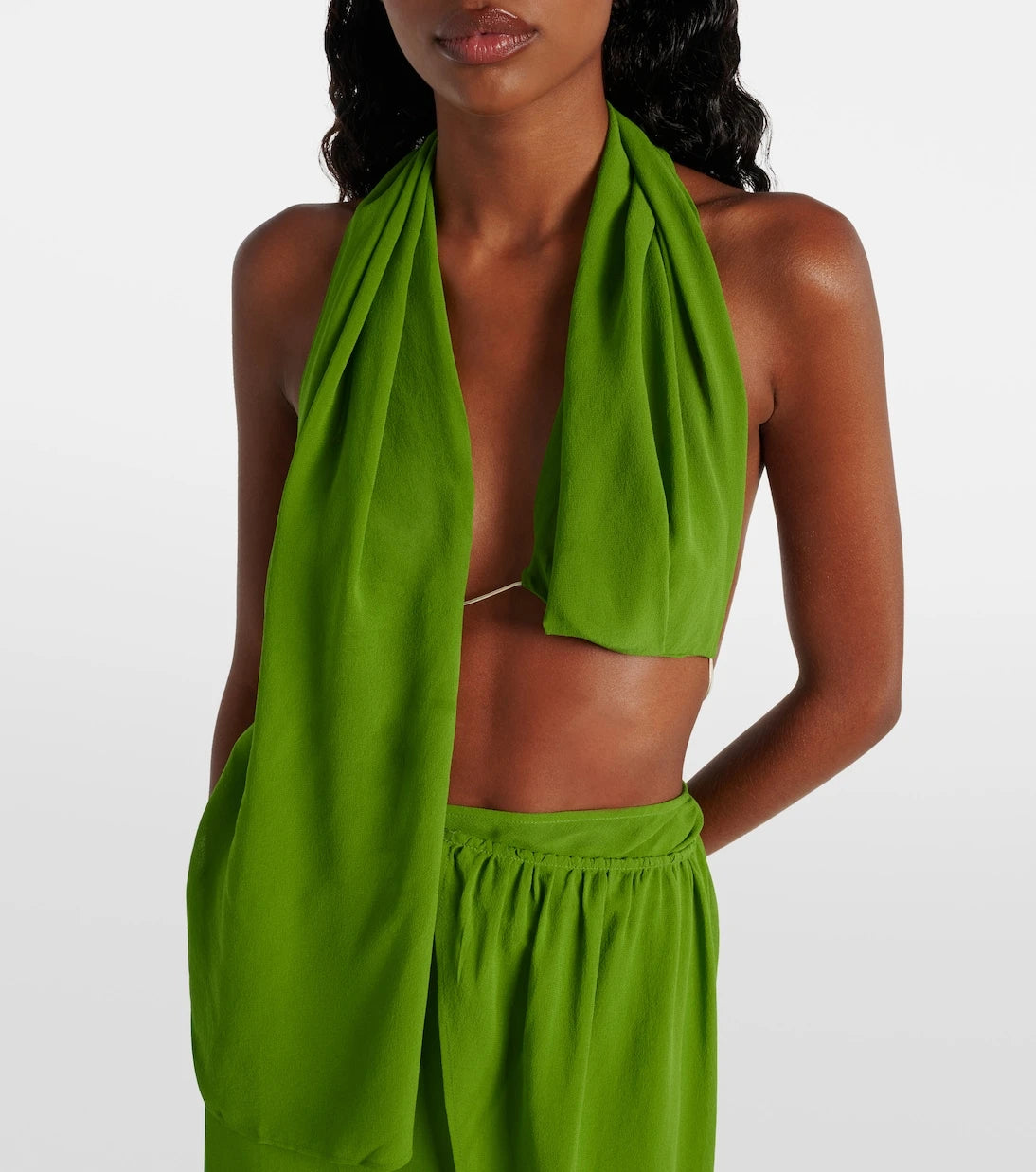 Christopher Esber - Open-back silk georgette top