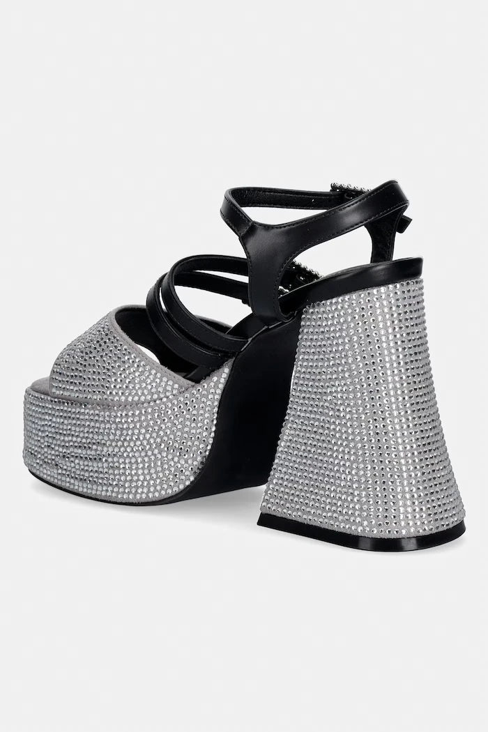 Koi Footwear Kalın Topuklu Felicity Crystal Strappy Heels Sandalet