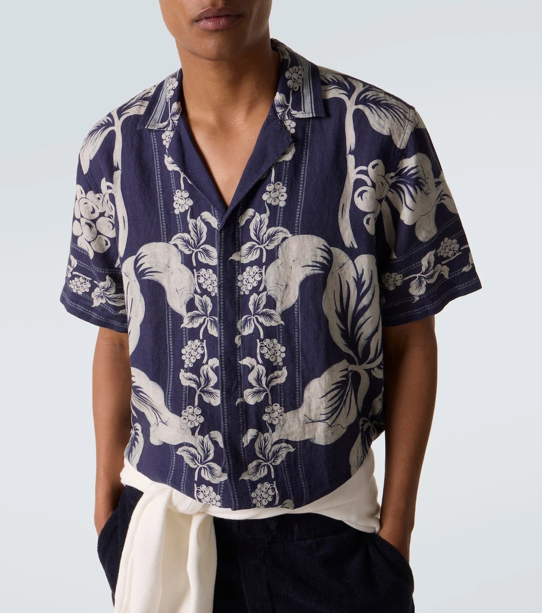 Orlebar Brown - Maitan floral linen bowling shirt