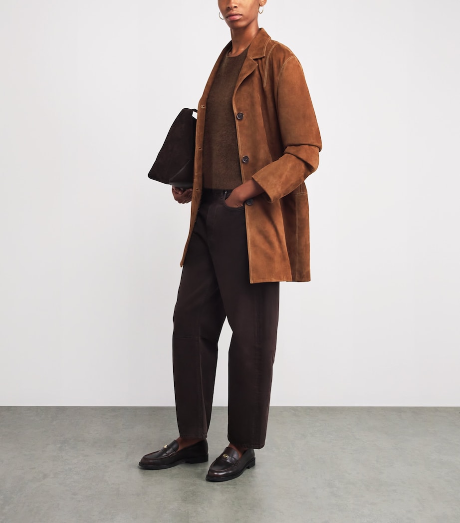 ME+EM Brown Cashmere Brushed Sweater Vest