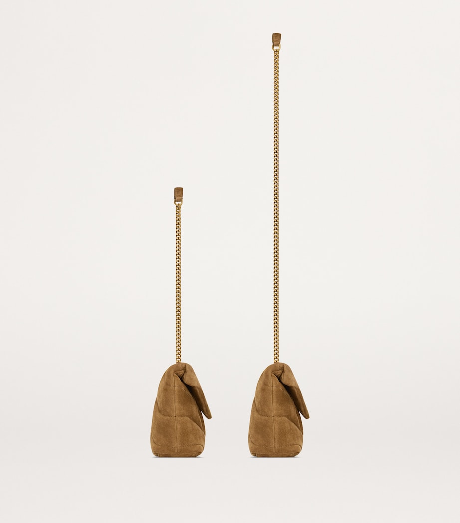 Green Toy Suede Puffer Shoulder Bag