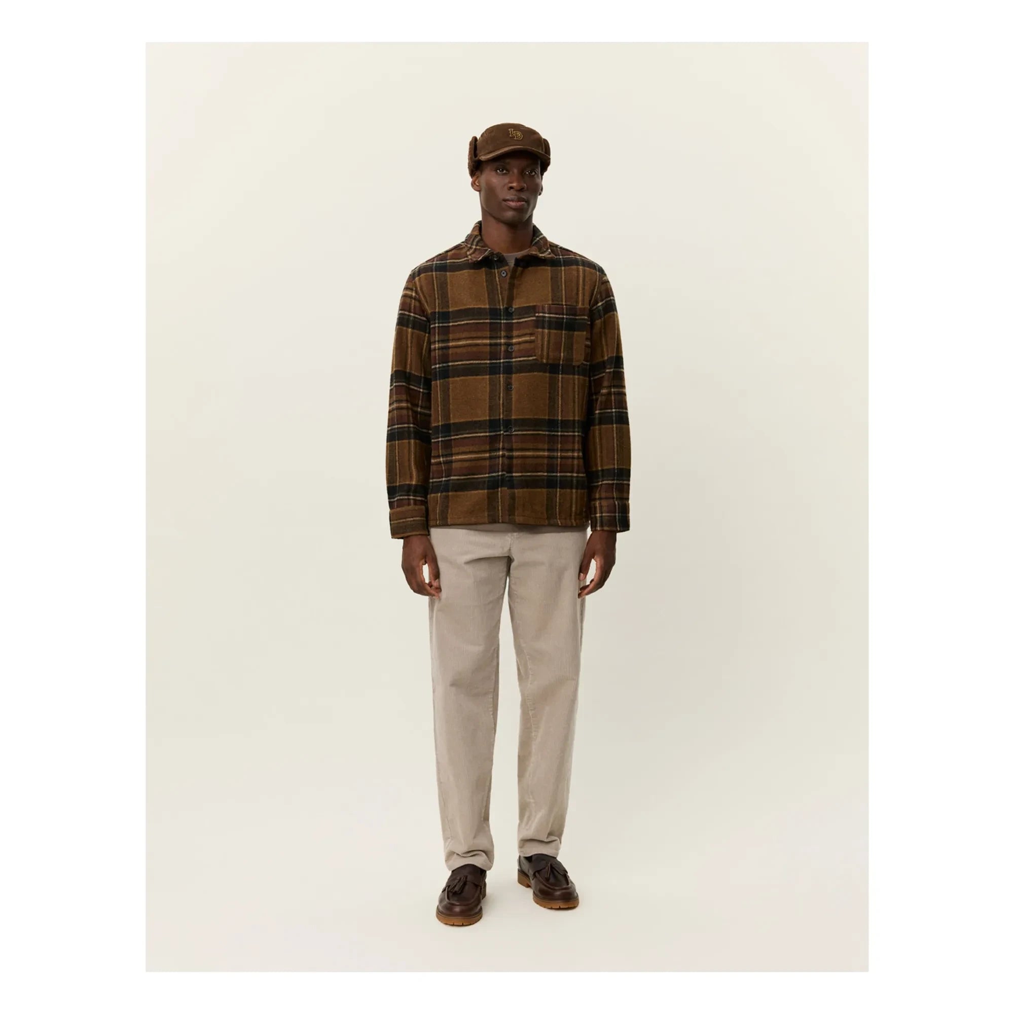 Les Deux - Kaleb Carreaux Wool Overshirt | Brown