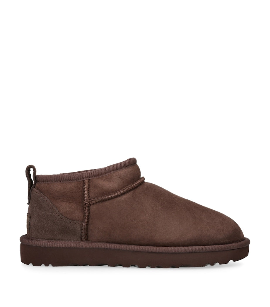 UGG Brown Suede Classic Ultra Mini Boots