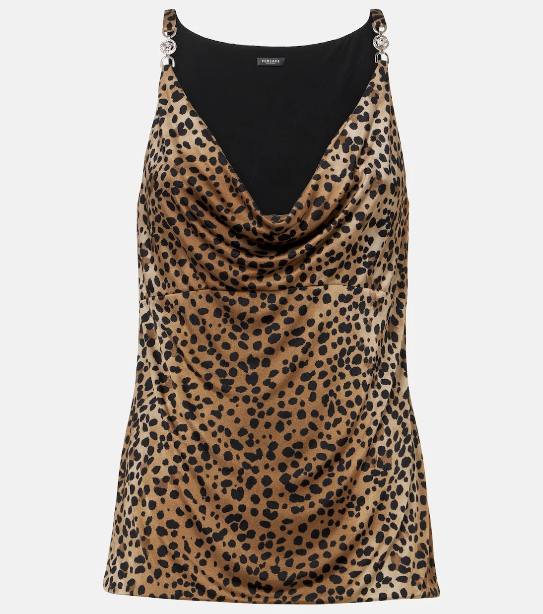 Versace - Medusa '95 leopard-print draped top