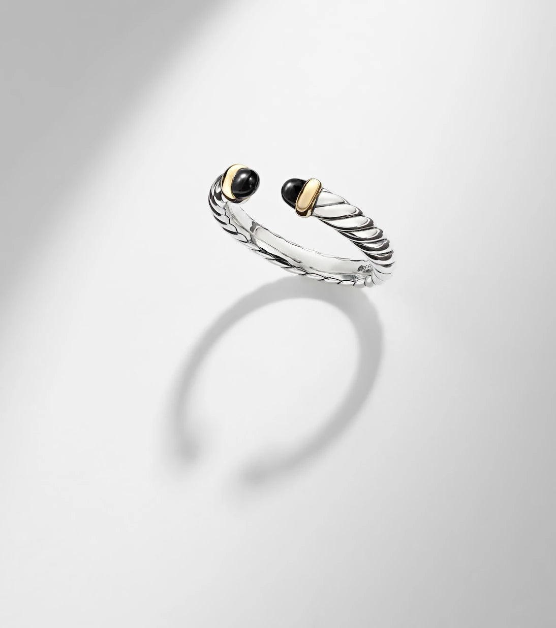 David Yurman - Cable Collectibles® Petite Cable sterling silver ring with onyx