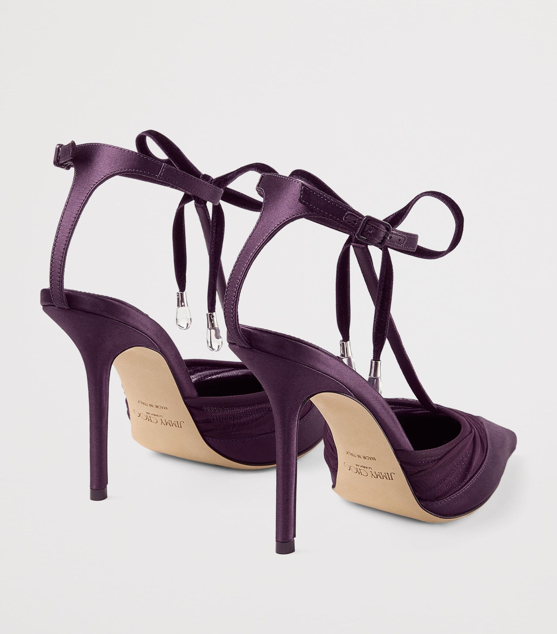 Afia 100 Satin-Mesh-Velvet Pumps