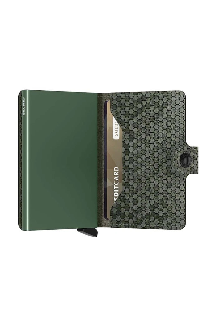 Кожен портфейл Secrid Miniwallet Hexagon Green