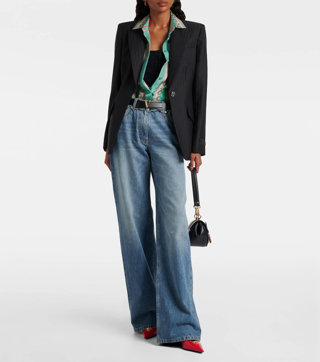Versace - Mid-rise wide-leg jeans