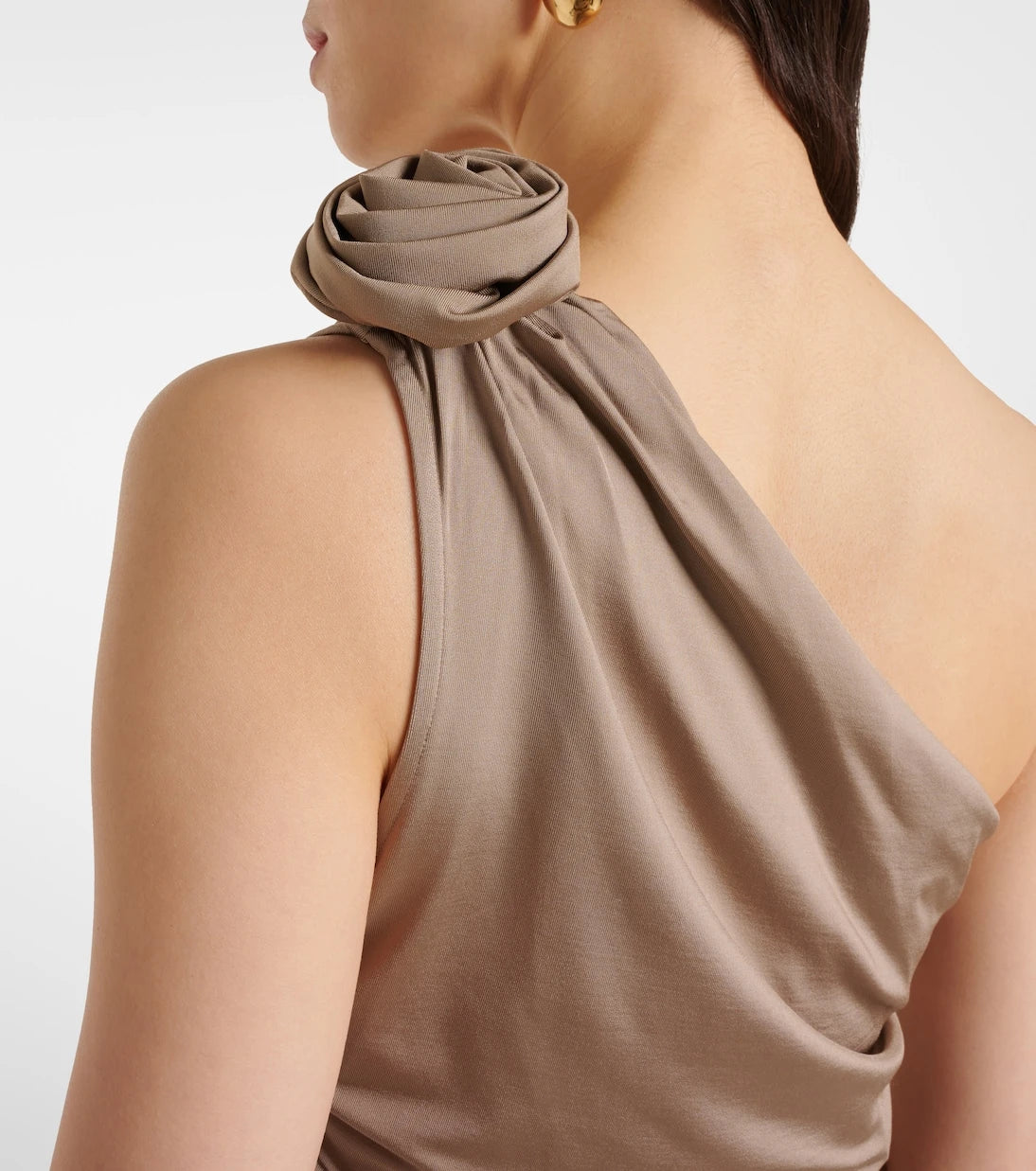 Magda Butrym - Floral-appliqué one-shoulder ruched top