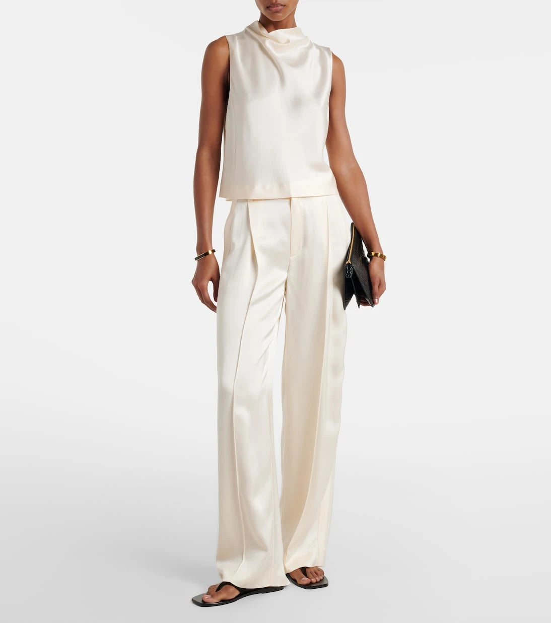 Vince - Cropped satin top