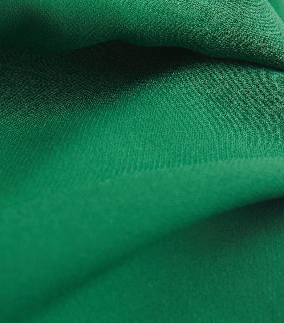 Max Mara Green Crepe Boat-Neck Blouse