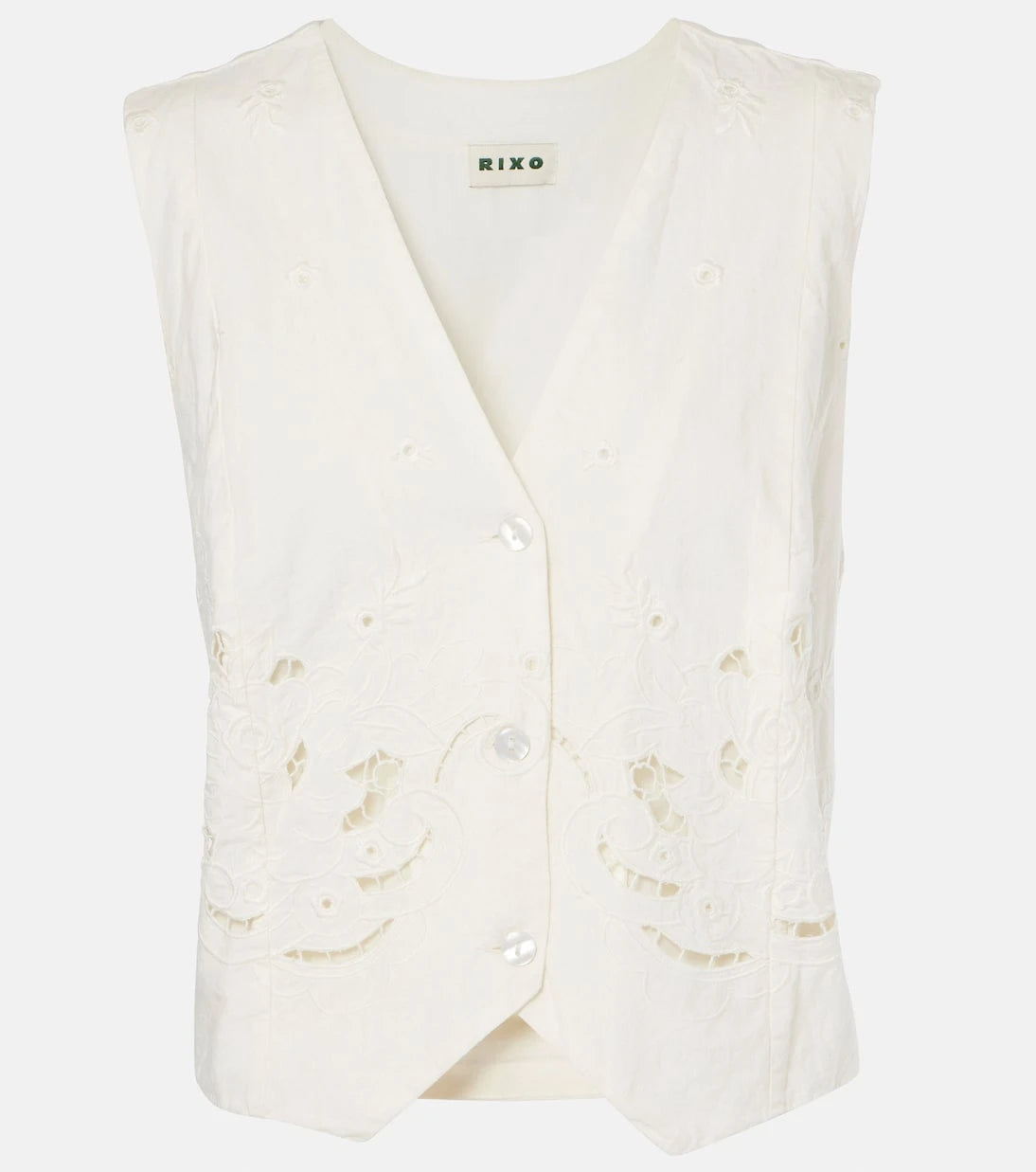 Rixo - Norah embroidered cotton and linen vest