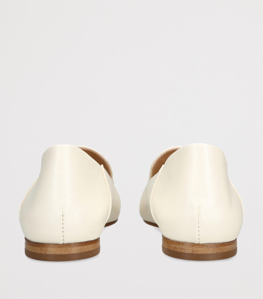 Dear Frances White Leather Gio Loafers