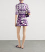 Dolce & Gabbana Multi Cotton-Linen-Blend Majolica-Print Mini Dress