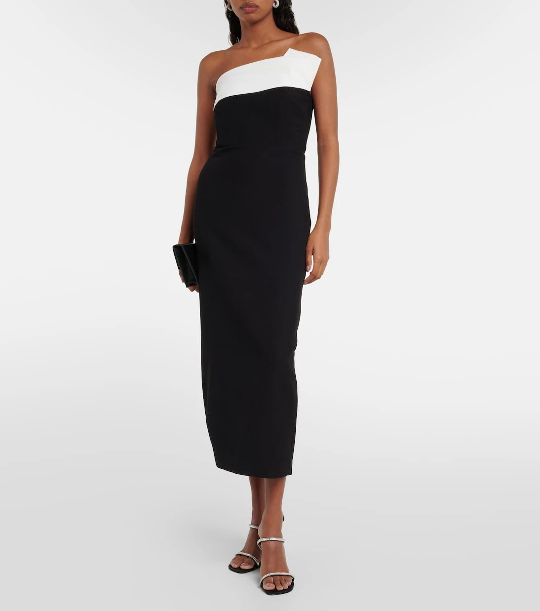 Roland Mouret - Strapless crêpe midi dress