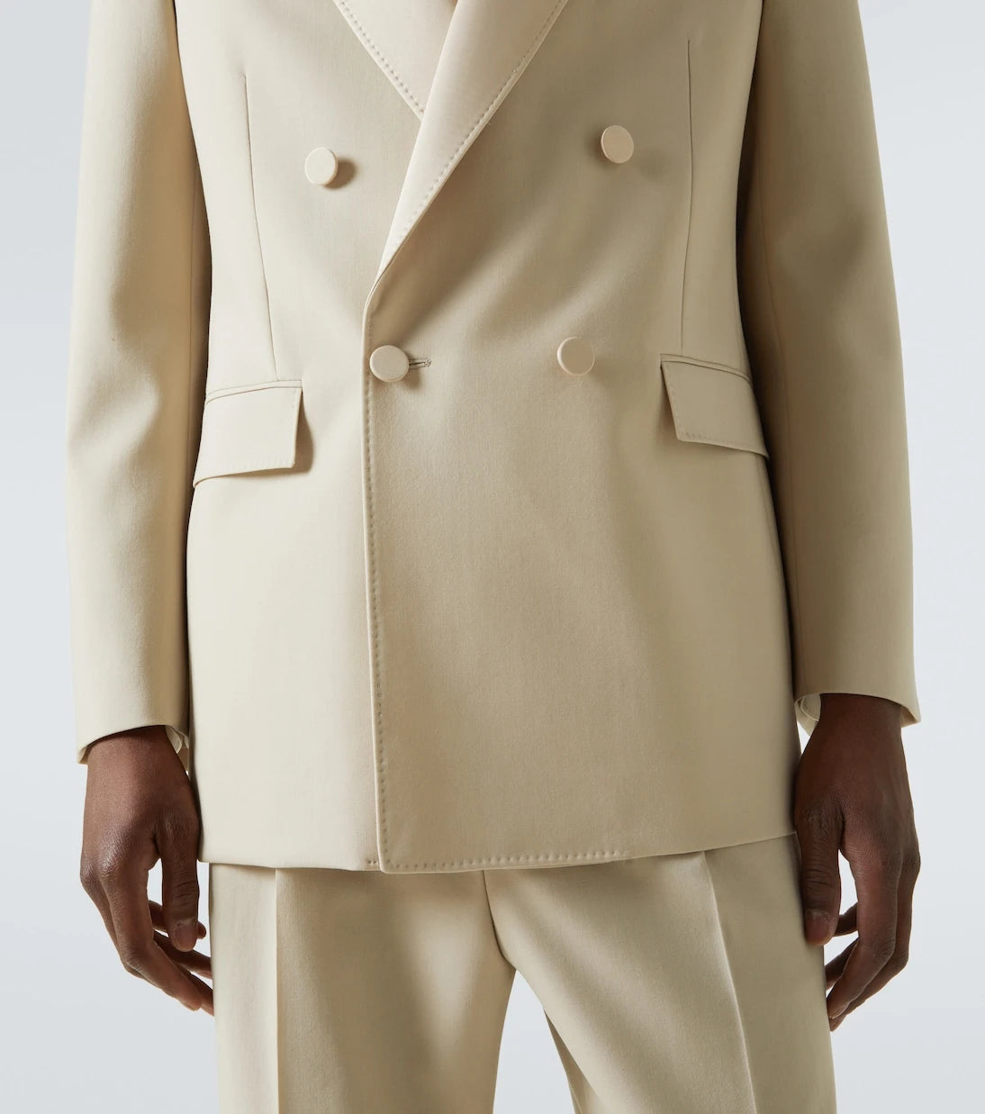 Saint Laurent - Double-breasted wool tuxedo jacket