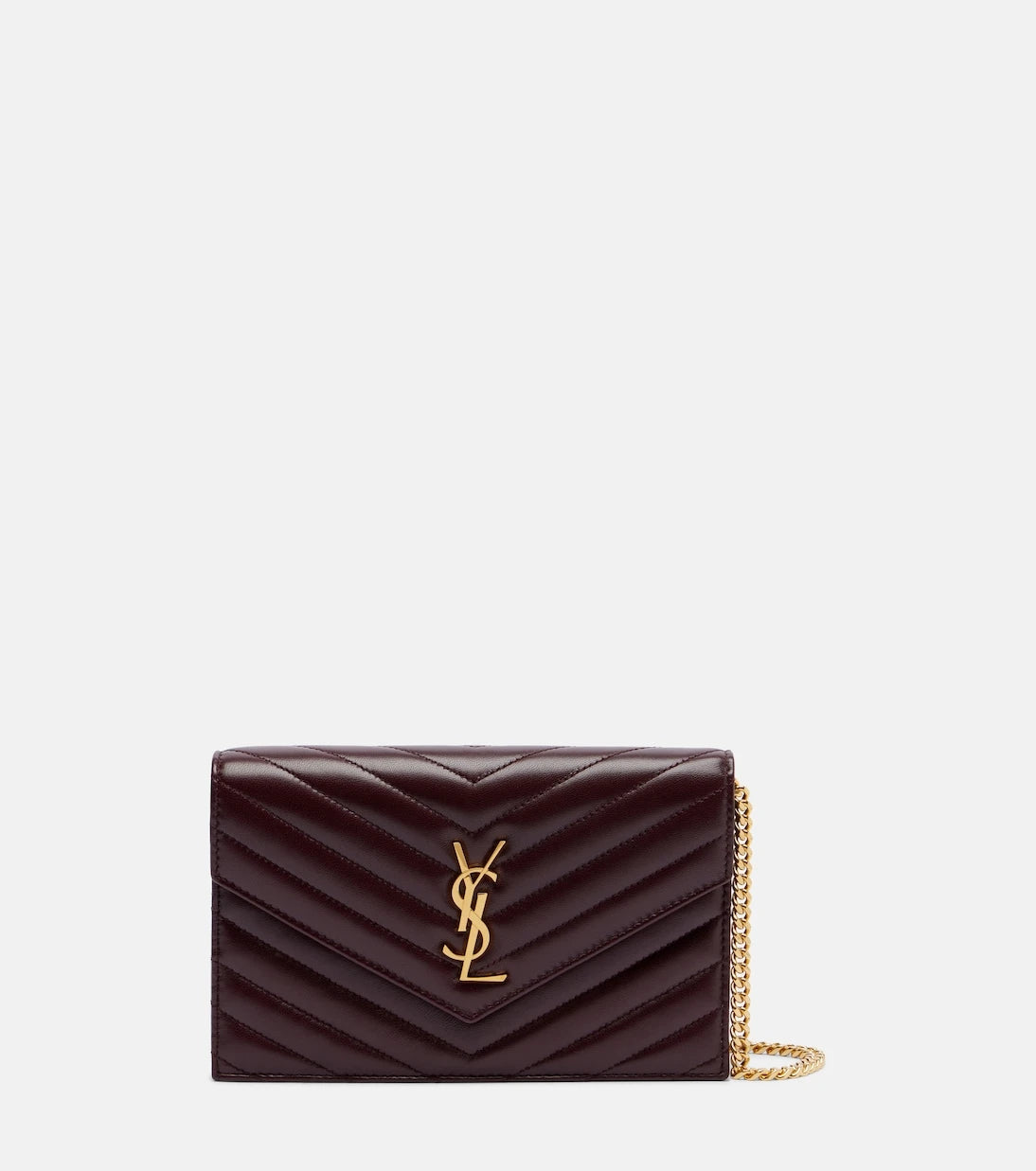 Saint Laurent - Cassandre Envelope leather wallet on chain