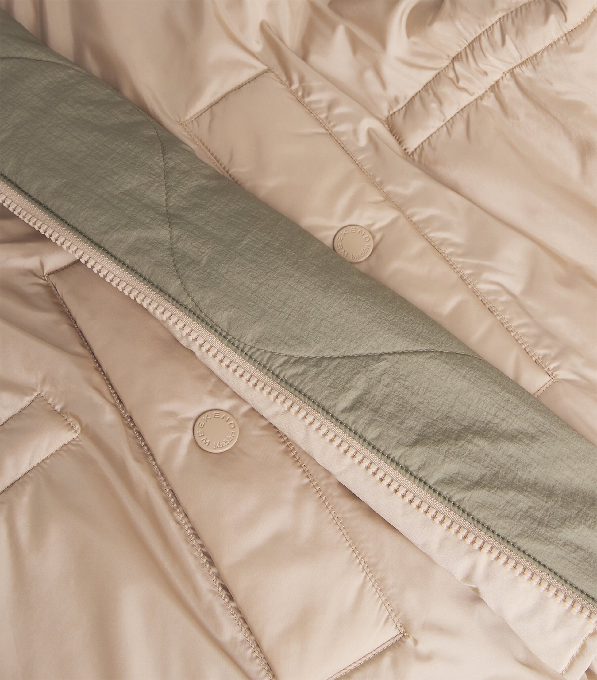 Weekend Max Mara Beige Reversible Padded Cape Jacket