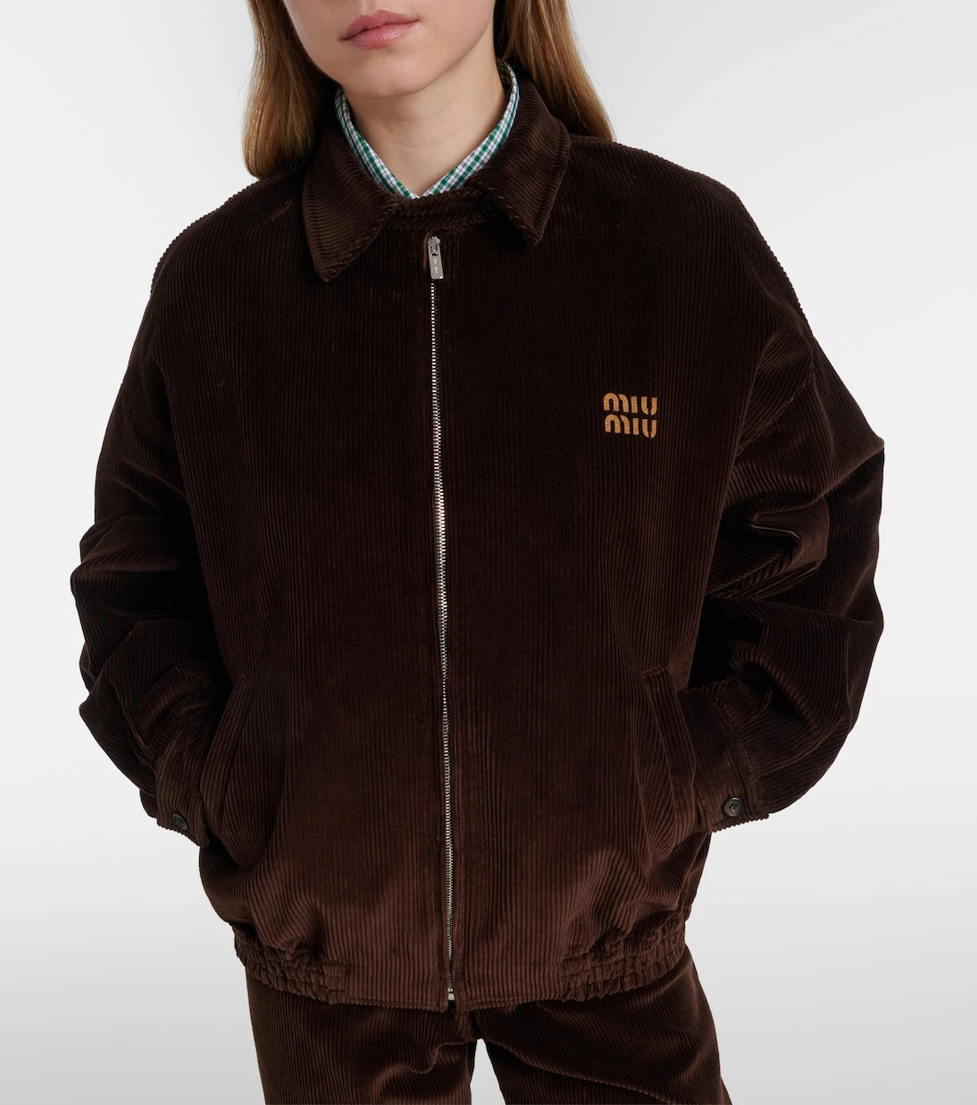 Miu Miu - Oversized cotton corduroy blouson jacket