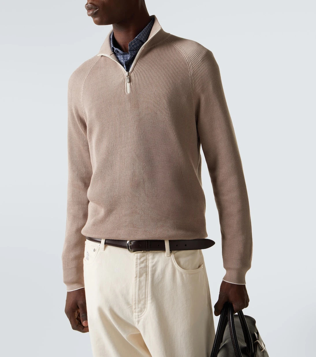 Brunello Cucinelli - Cotton half-zip sweater