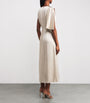 Erdem Gold Satin Cady Embellished Draped Midi Dress