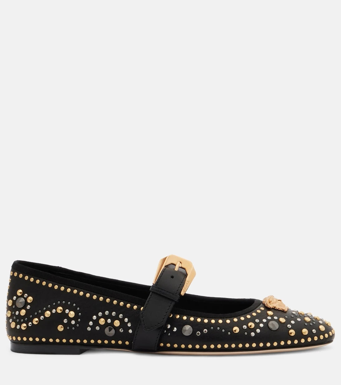 Versace - La Medusa leather Mary Jane flats