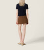 Miu Miu Brown Wool-Cashmere Wrap Mini Skirt