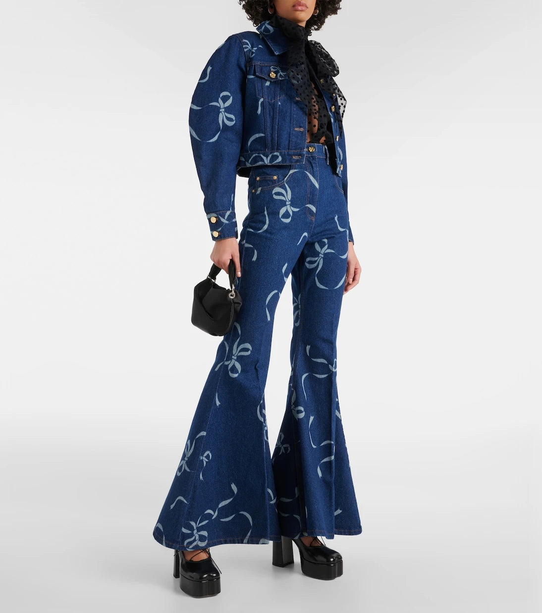Nina Ricci - Printed flared jeans