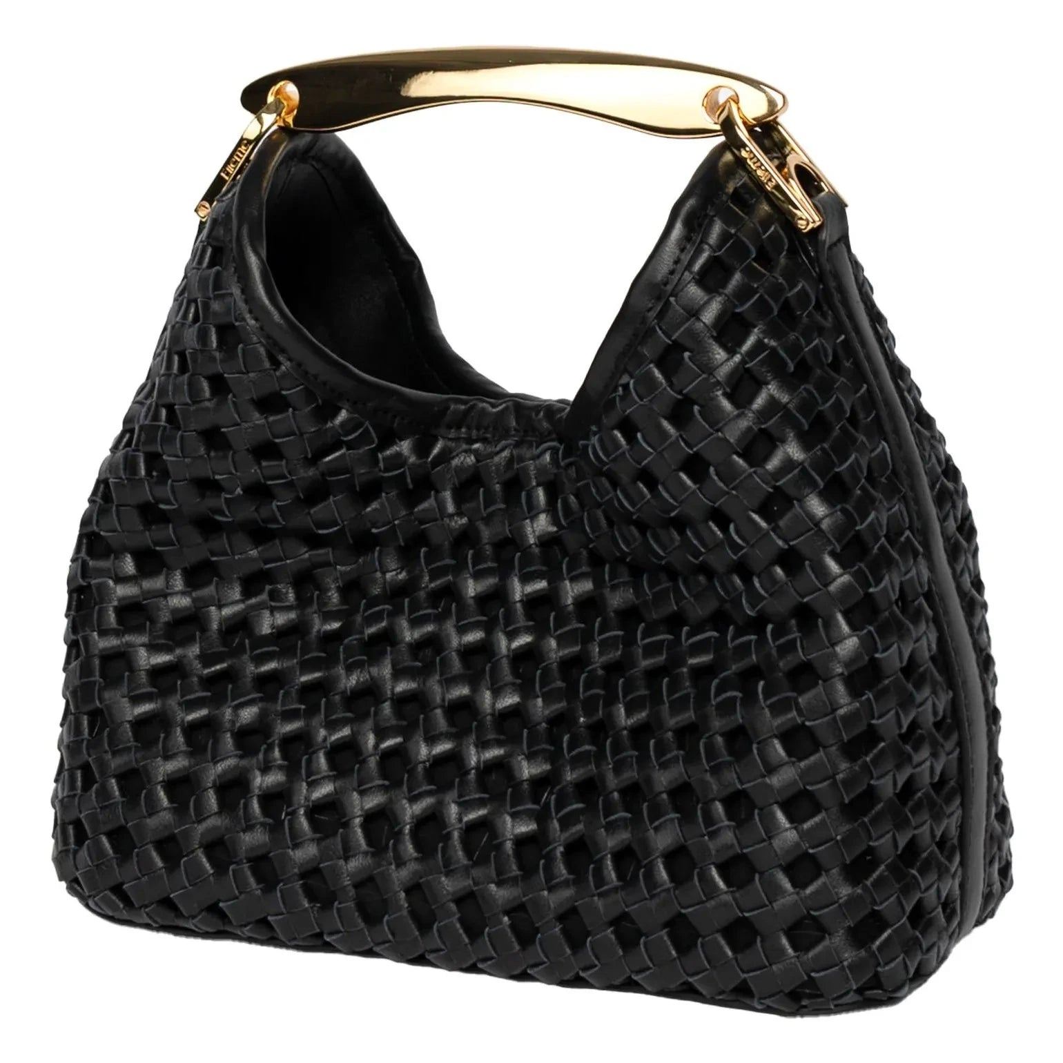 Elleme - Small Boomerang Braided Leather Bag | Black