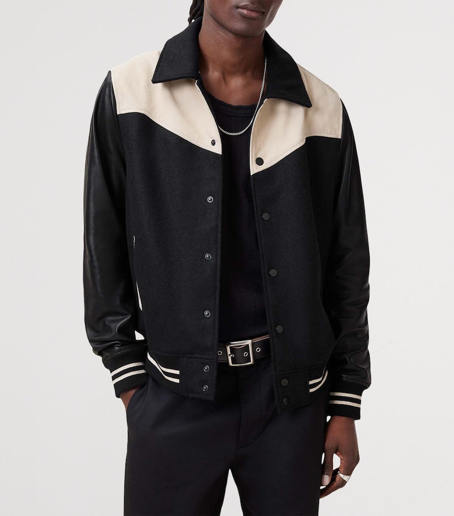 Multi Leather-Trim Endleton Bomber Jacket